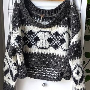 Fall cozy cropped fair isle sweater